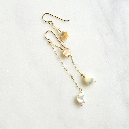 Mini Moon and Star Earrings