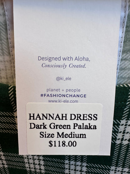 Dark Green Palaka Plaid Hannah Dress