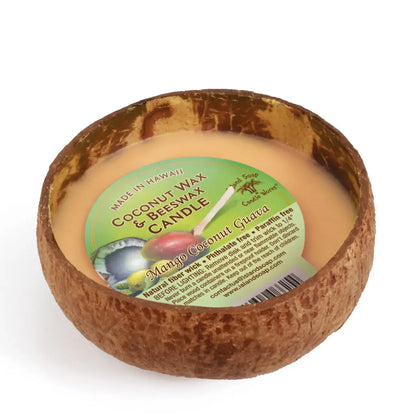 Mango Coconut - Coconut Bowl Candle with Coconut wax