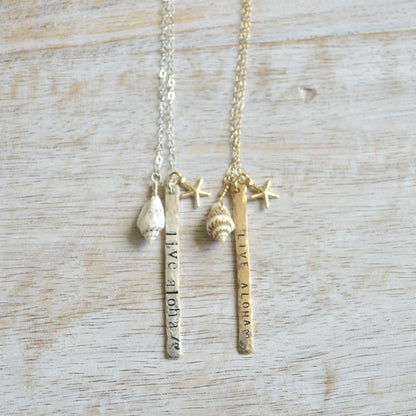 Live Aloha Vertical Bar Necklace