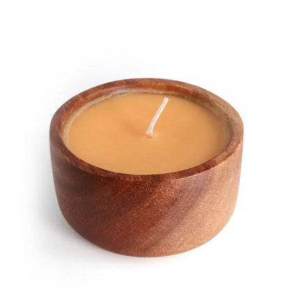 Mango Coconut- Monkeypod Wood Bowl Candle with Coconut wax