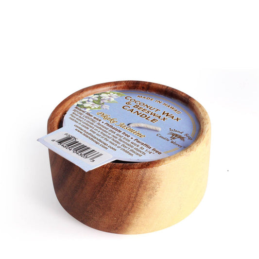 Pikake - Monkeypod Wood Bowl Candle with Coconut wax