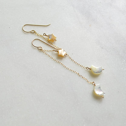 Mini Moon and Star Earrings
