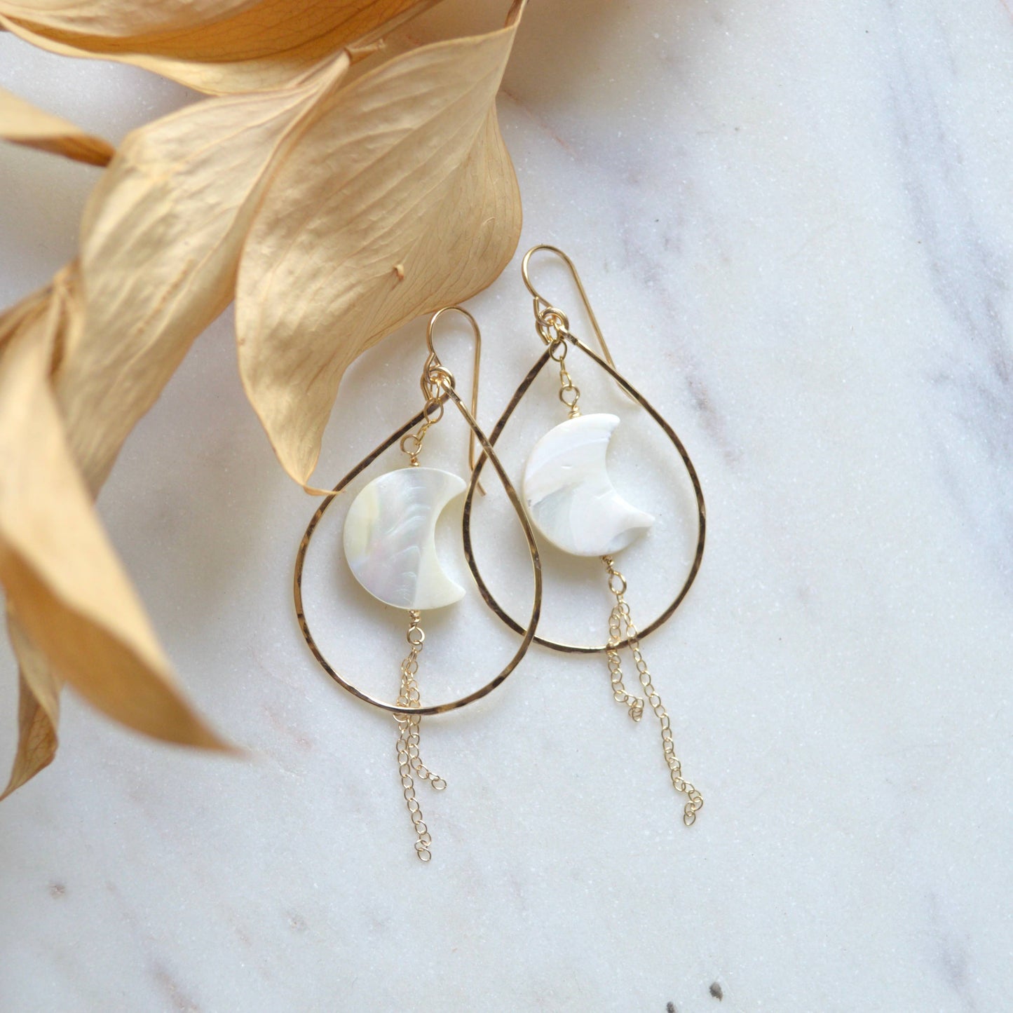 Mother of Pearl Crescent Earrings