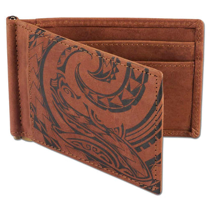 Shark Tattoo Money Clip Wallet - Art: Mano by Kuaika Quenga