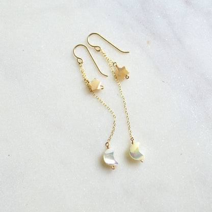 Mini Moon and Star Earrings