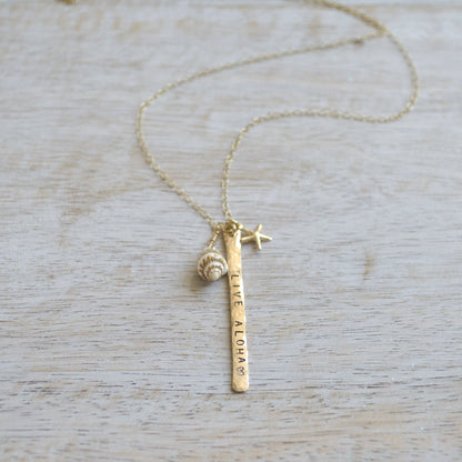 Live Aloha Vertical Bar Necklace