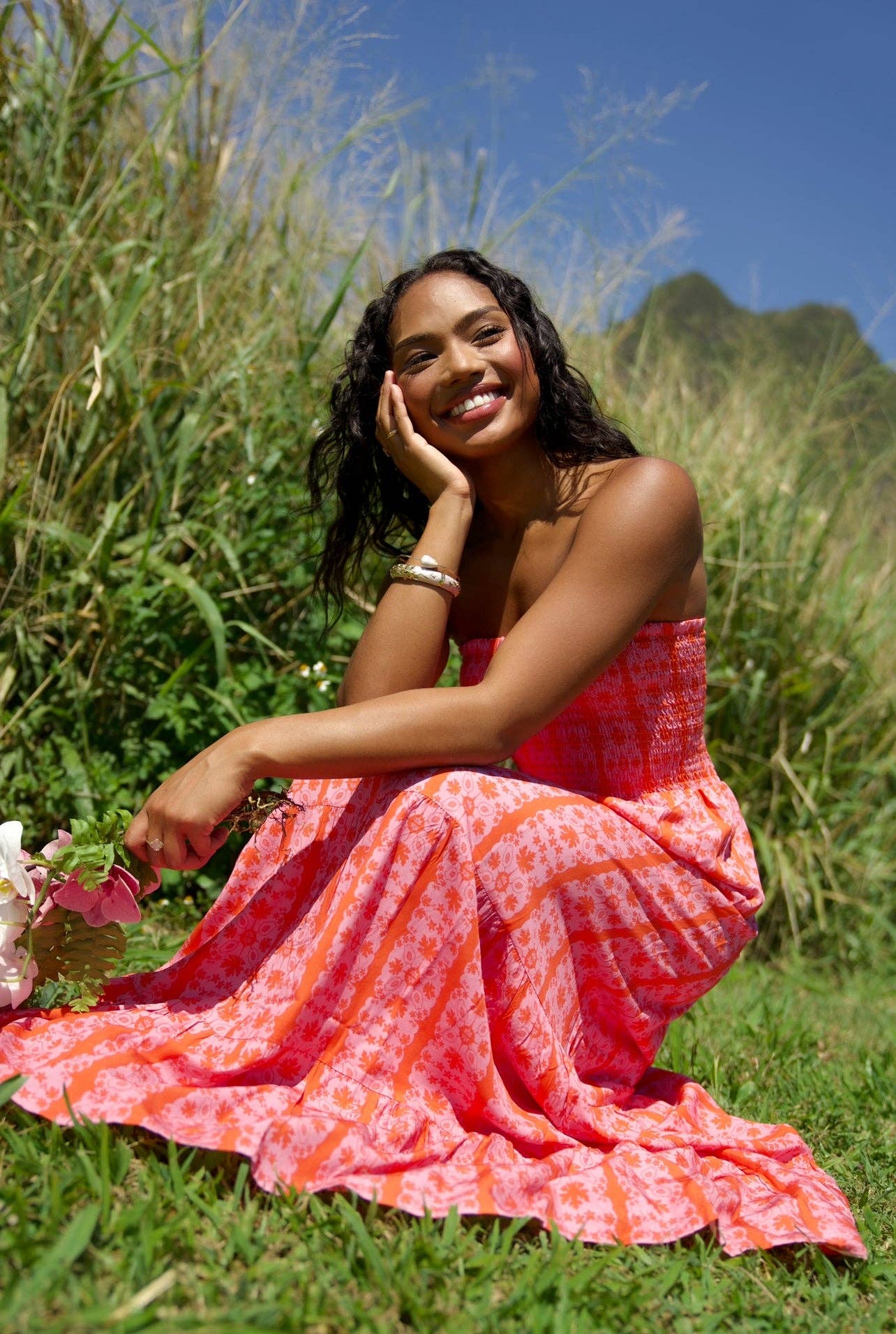 Maile Dress - Papaya Blossom