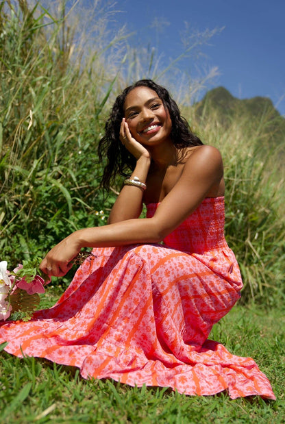 Maile Dress - Papaya Blossom