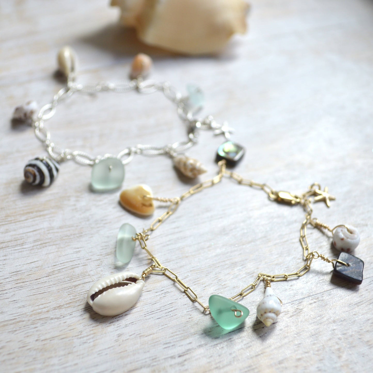 Gold Ocean Charm Bracelet