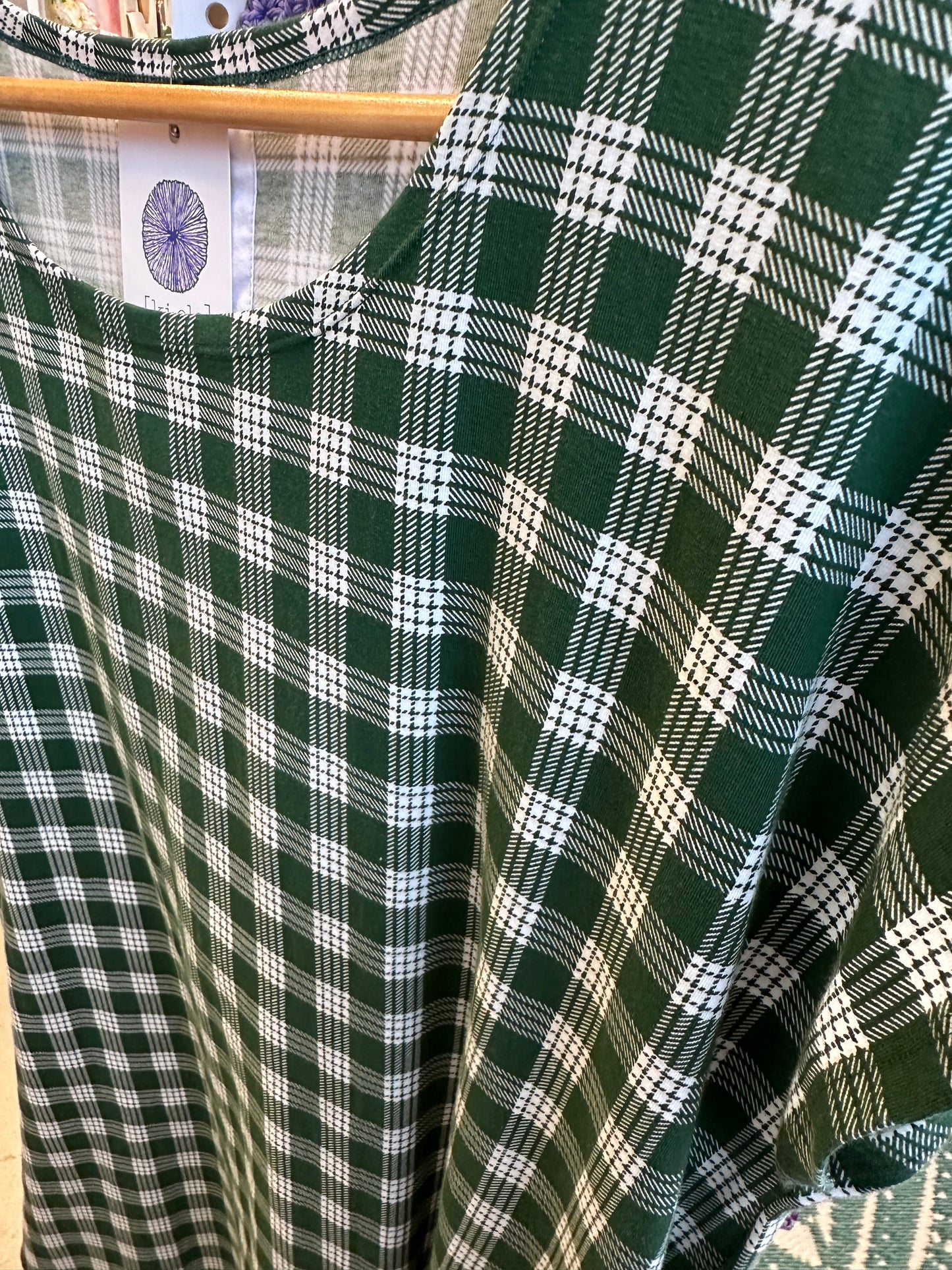 Dark Green Palaka Plaid Hannah Dress