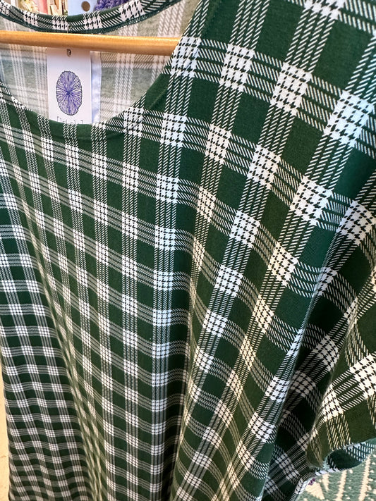 Dark Green Palaka Plaid Hannah Dress