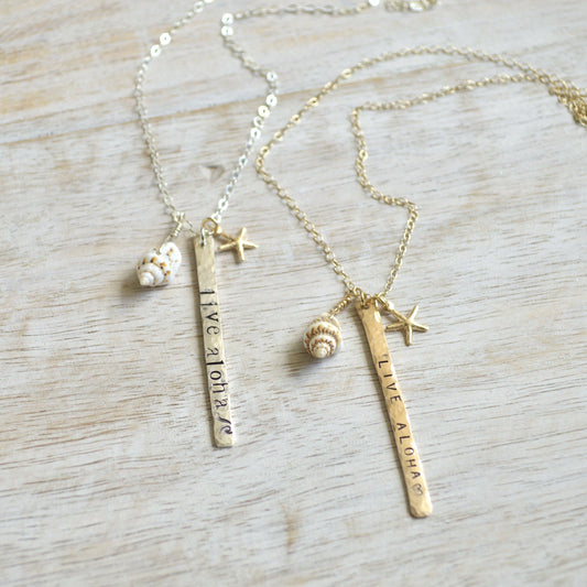 Live Aloha Vertical Bar Necklace