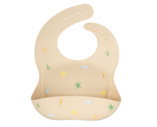 Ava and Oliver Silicone Bib Hawaiian Sea Animals