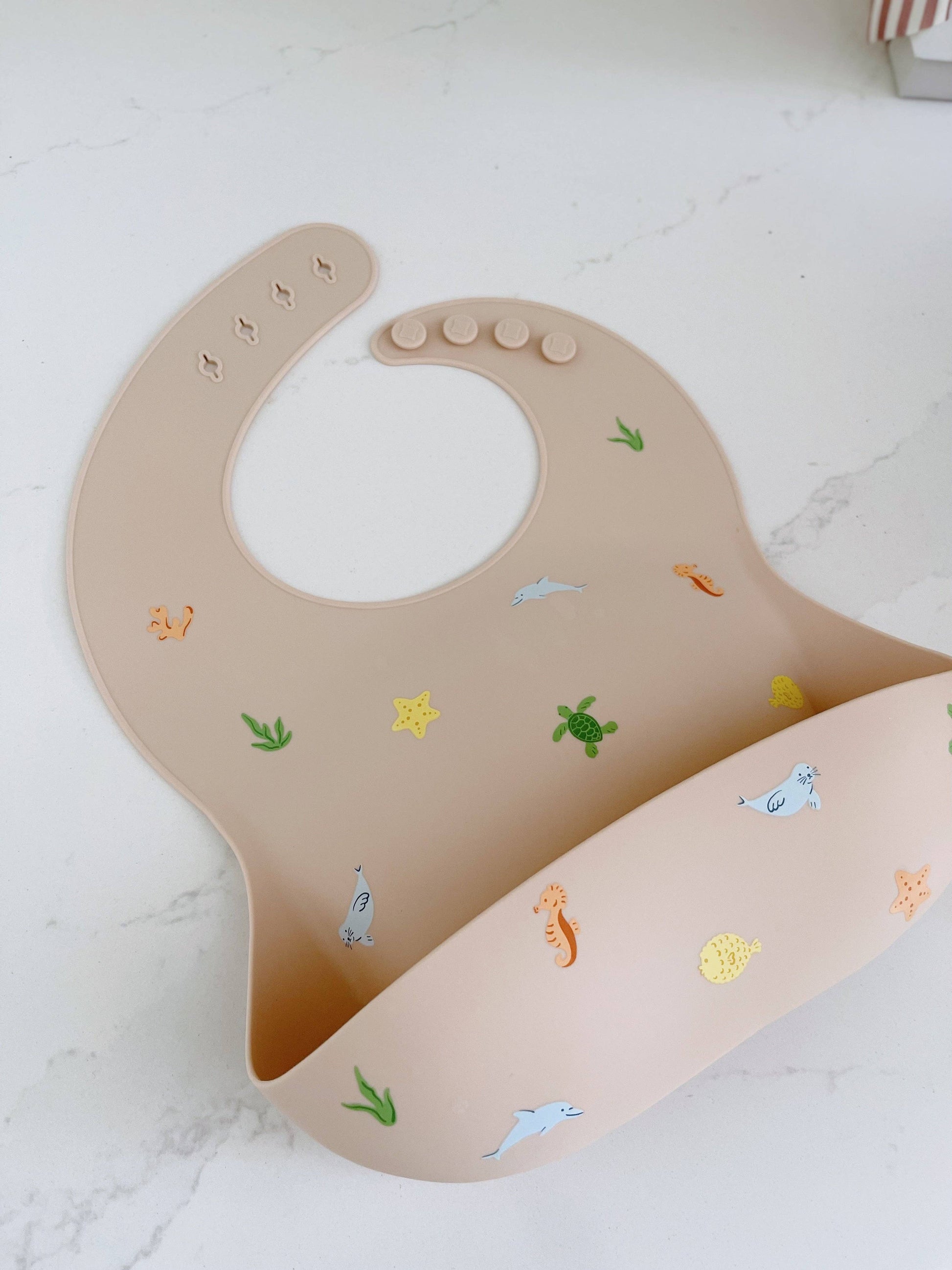 Ava and Oliver Silicone Bib Hawaiian Sea Animals