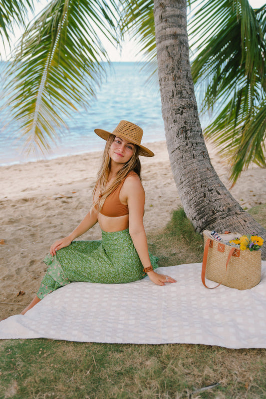 Magnolias & Gingham Luxurious Beach Towel