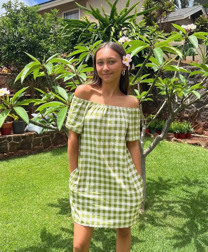Rissa Dress Olive Palaka