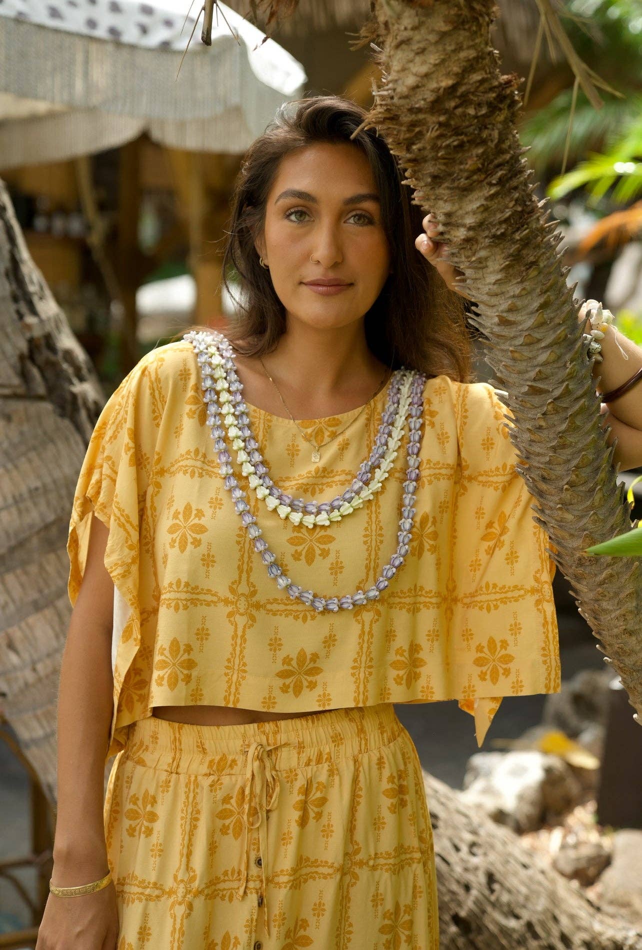 EHA Culture Pua Kenikeni Glow Hina Blouse