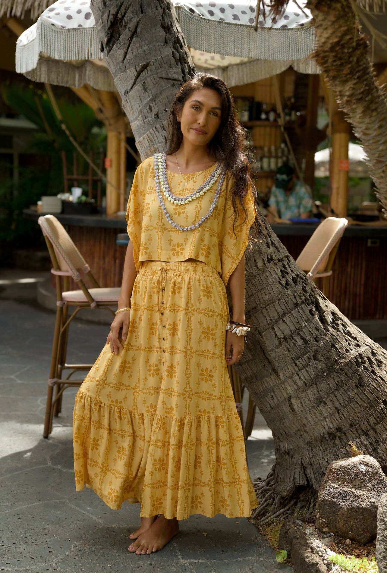 EHA Culture Pua Kenikeni Glow Hina Blouse