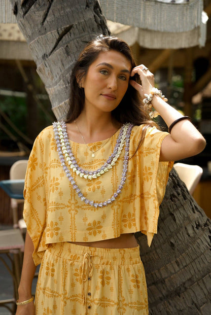 EHA Culture Pua Kenikeni Glow Hina Blouse