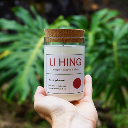 Holding Hale Plume LI HING Candle