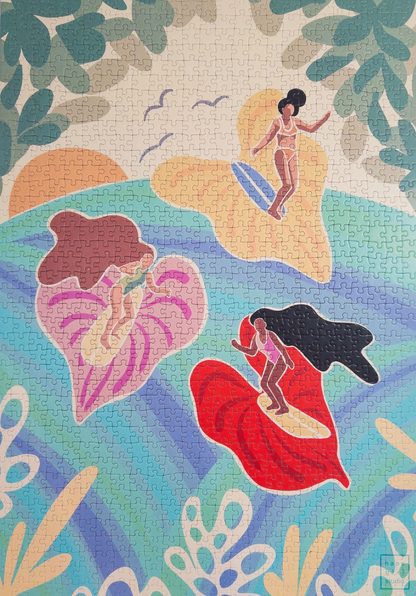 Hapa Girl Anthurium Girlies Surf Shack Puzzle - 1000 Pieces (complete)