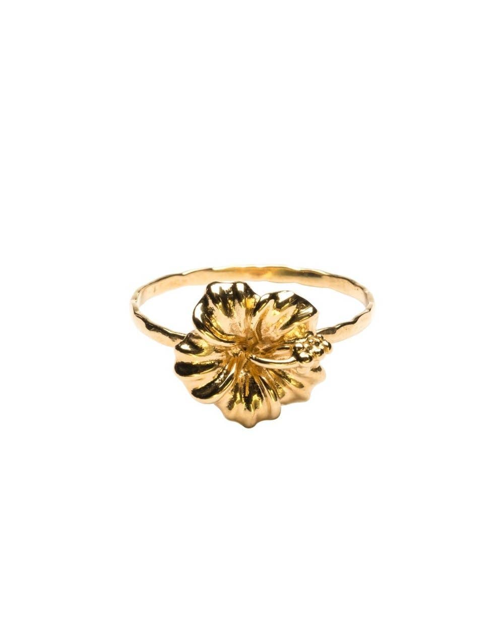 Ki Ele Aloha Hibiscus Ring (gold)