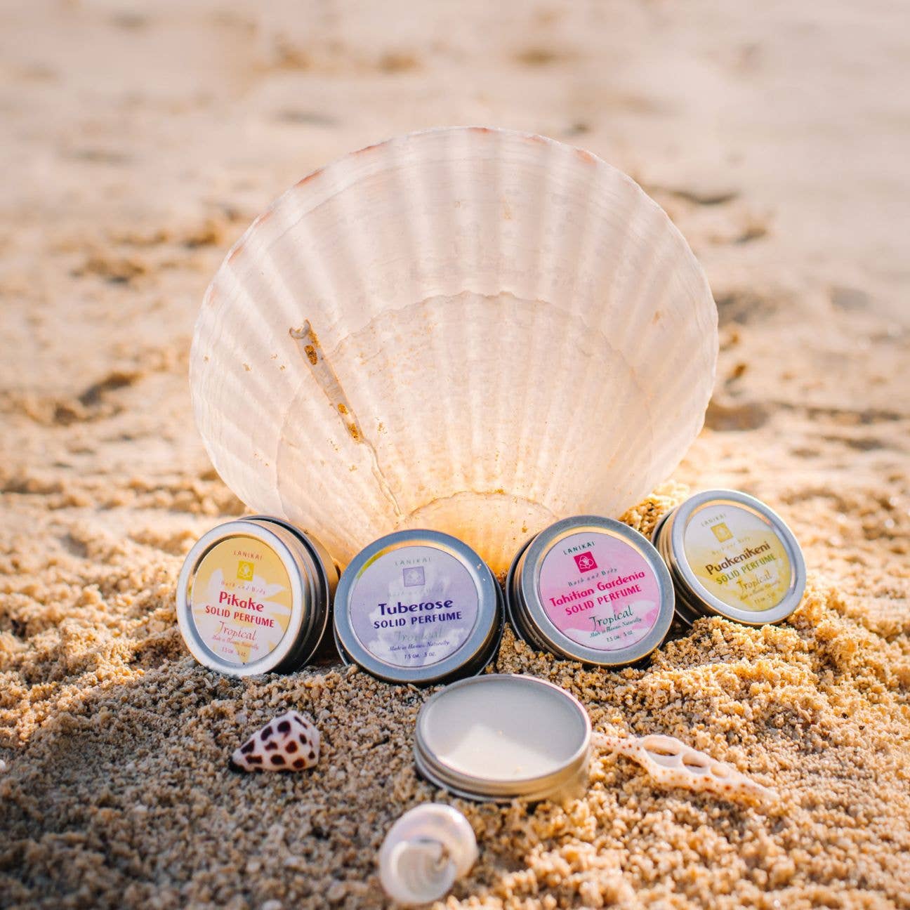 Lanikai Body and Bath Solid Perfume, Beeswax and Shea (variety)