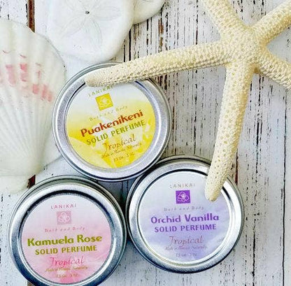 Lanikai Body and Bath Solid Perfume, Beeswax and Shea (variety)