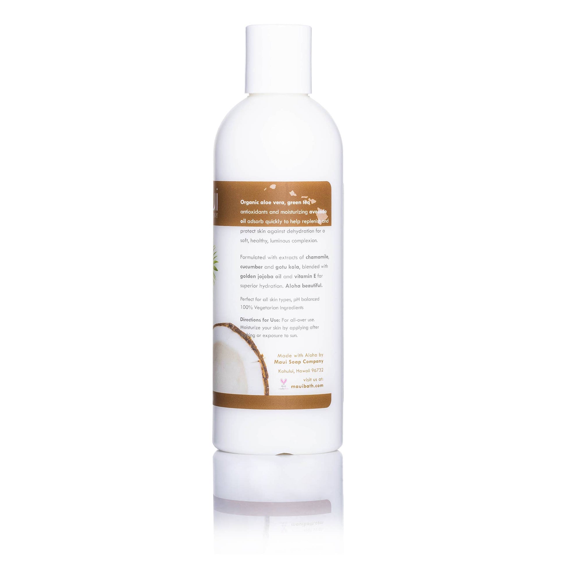 Maui Soap Co Coconut Body Lotion w/ Avocado Oil, Cucumber & Vit. E, 8 oz