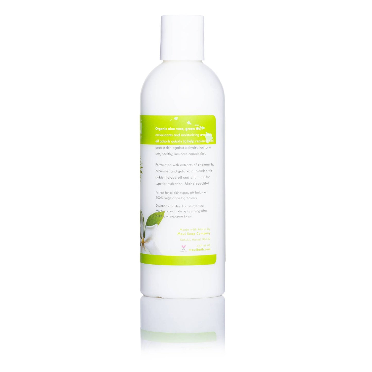 Maui Soap Co Gardenia Body Lotion w/ Avocado Oil, Cucumber & Vit. E, 8 oz