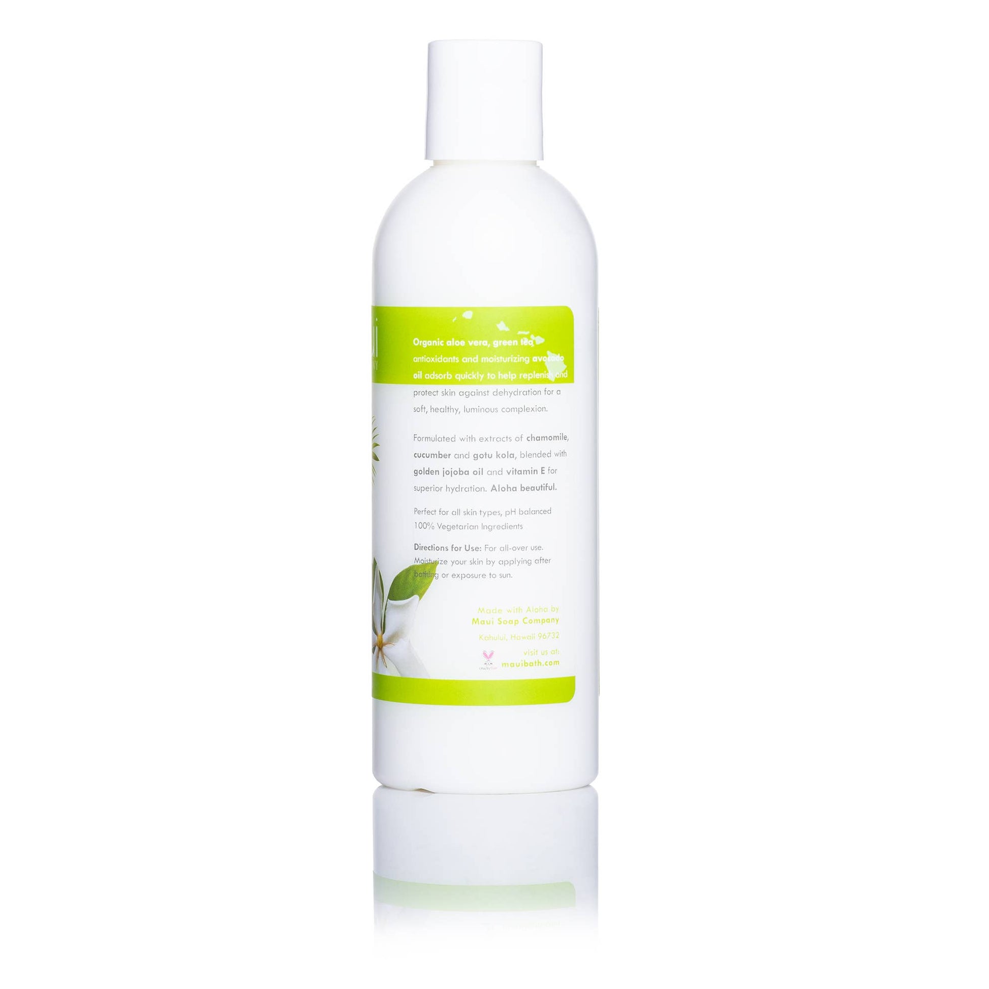 Maui Soap Co Gardenia Body Lotion w/ Avocado Oil, Cucumber & Vit. E, 8 oz
