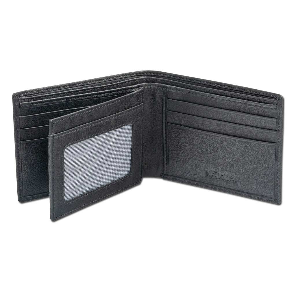 NA KOA Hawaiian tattoo wallet with flip ID Art Ohana by Sams (open)