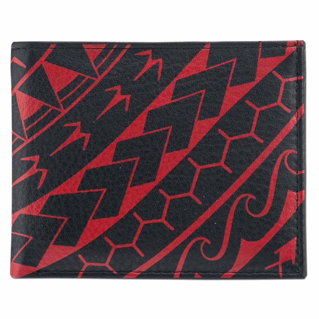 NA KOA Polynesian Tattoo Bifold Wallet Manu (red)