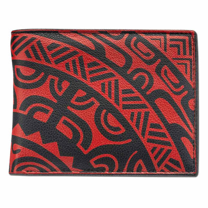 NA KOA Polynesian Tattoo Bifold Wallet Manu (red)