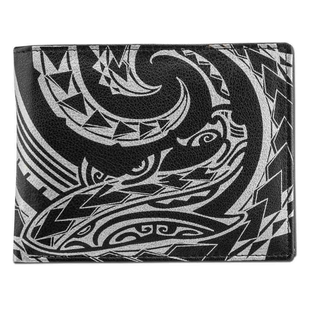NA KOA Polynesian Tattoo Flip ID Wallet Mano (black and white)