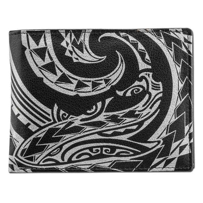 NA KOA Polynesian Tattoo Flip ID Wallet Mano (black and white)
