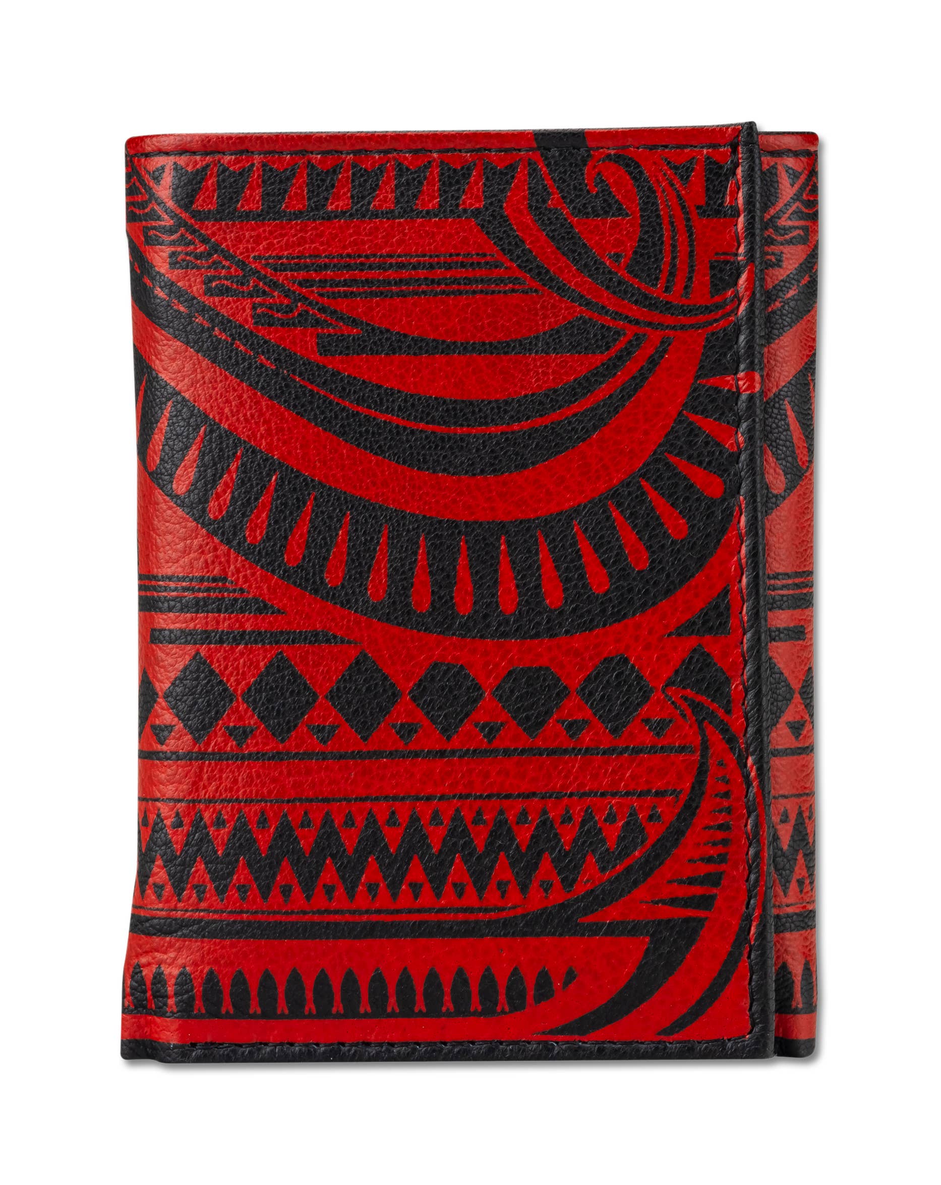 NA KOA Polynesian Tattoo Trifold Wallet Ohana (red)