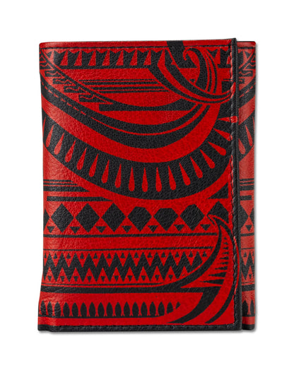 NA KOA Polynesian Tattoo Trifold Wallet Ohana (red)
