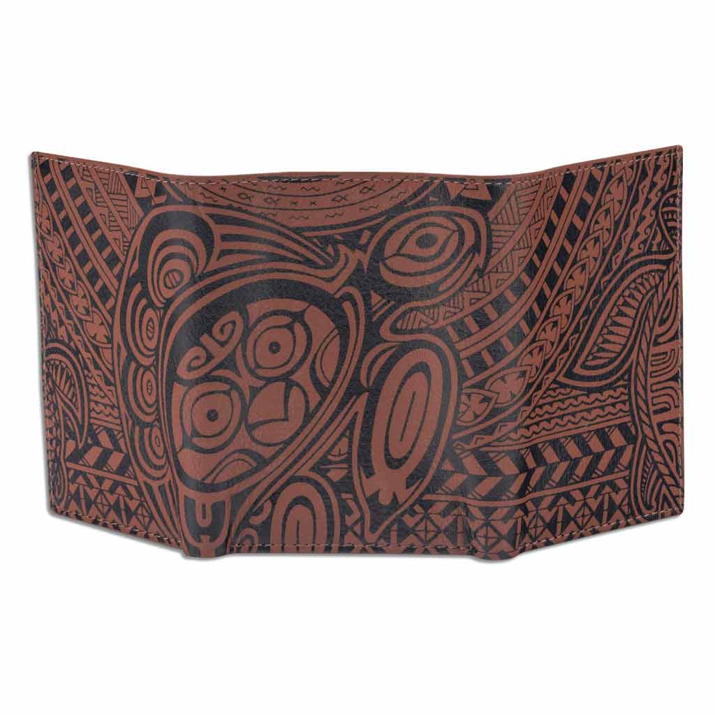 NA KOA Polynesian Tattoo Trifold Wallet Ohana (brown)