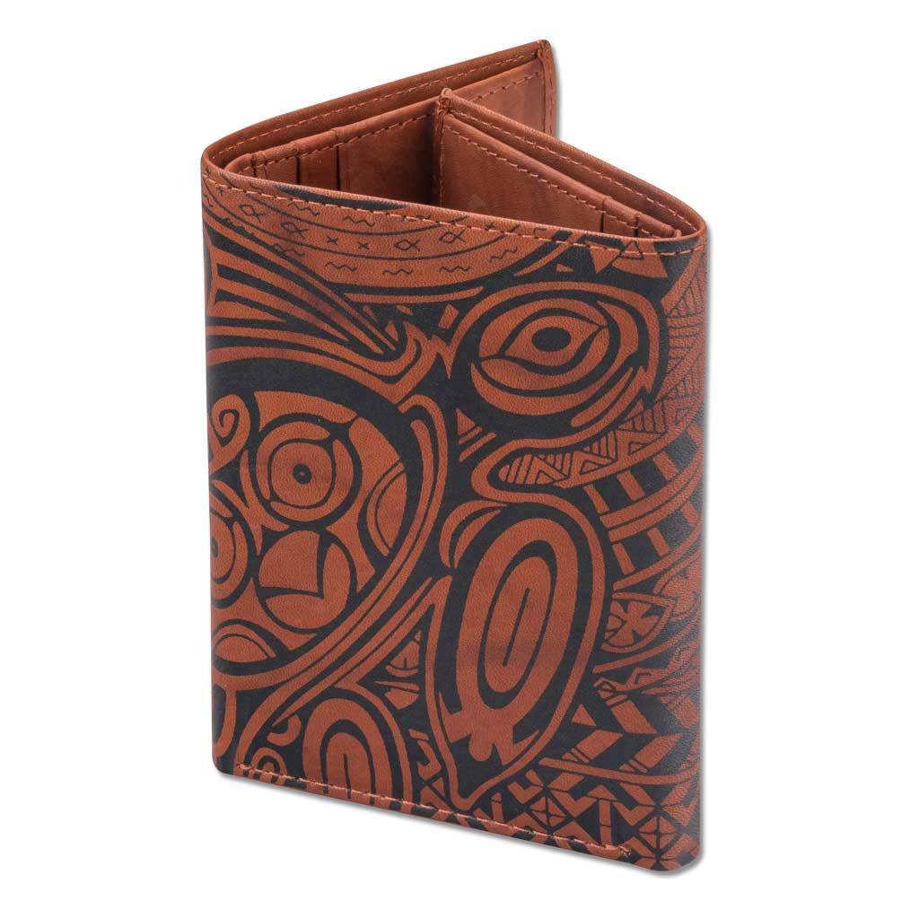 NA KOA Polynesian Tattoo Trifold Wallet Ohana (brown)