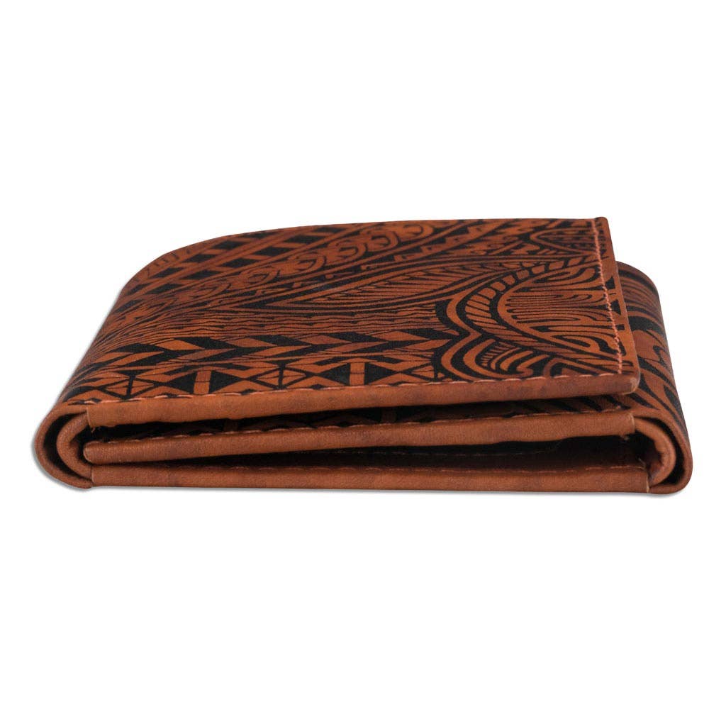 NA KOA Polynesian Tattoo Trifold Wallet Ohana (brown)