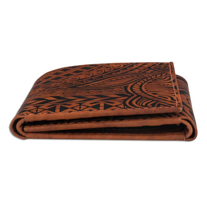NA KOA Polynesian Tattoo Trifold Wallet Ohana (brown)