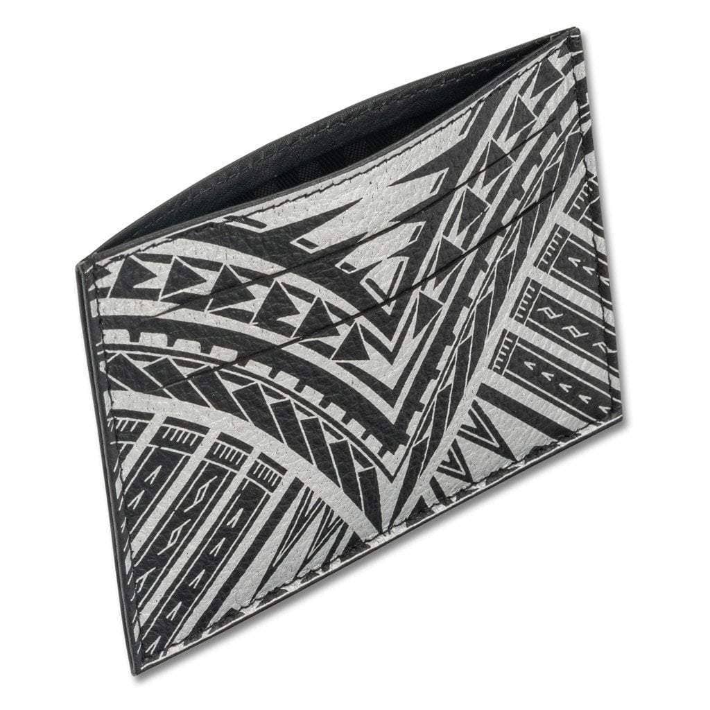 NA KOA Polynesian tattoo card holder Art Weka by Kuaika Quenga (white)