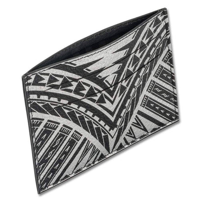 NA KOA Polynesian tattoo card holder Art Weka by Kuaika Quenga (white)