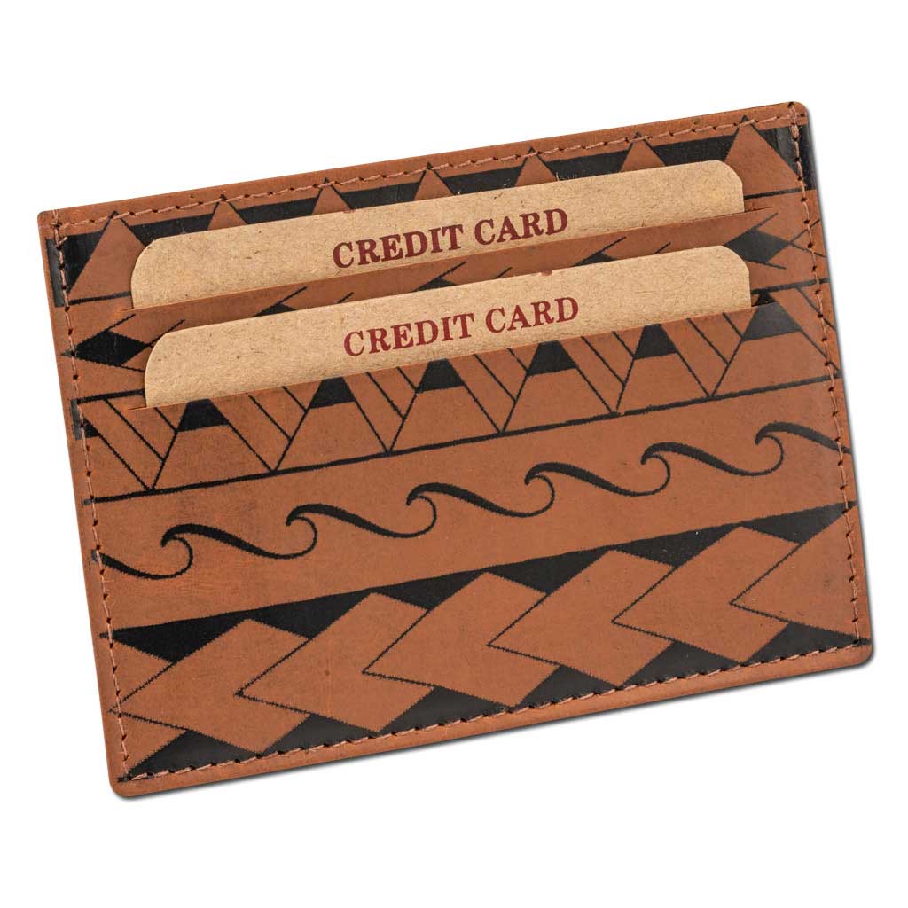 NA KOA Samoan tattoo card holder Art Loa by Eugene Ta'ase (brown)