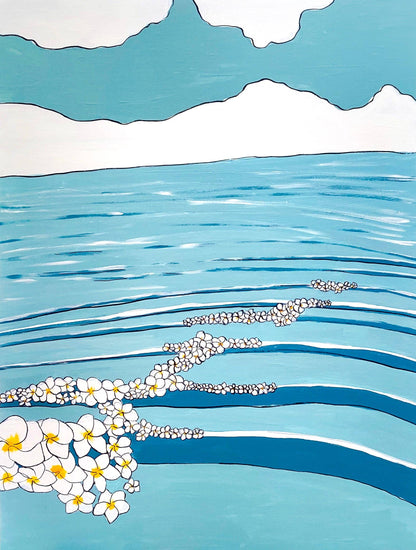 Paradise Now Hawaii Plumeria Swell Matted Print
