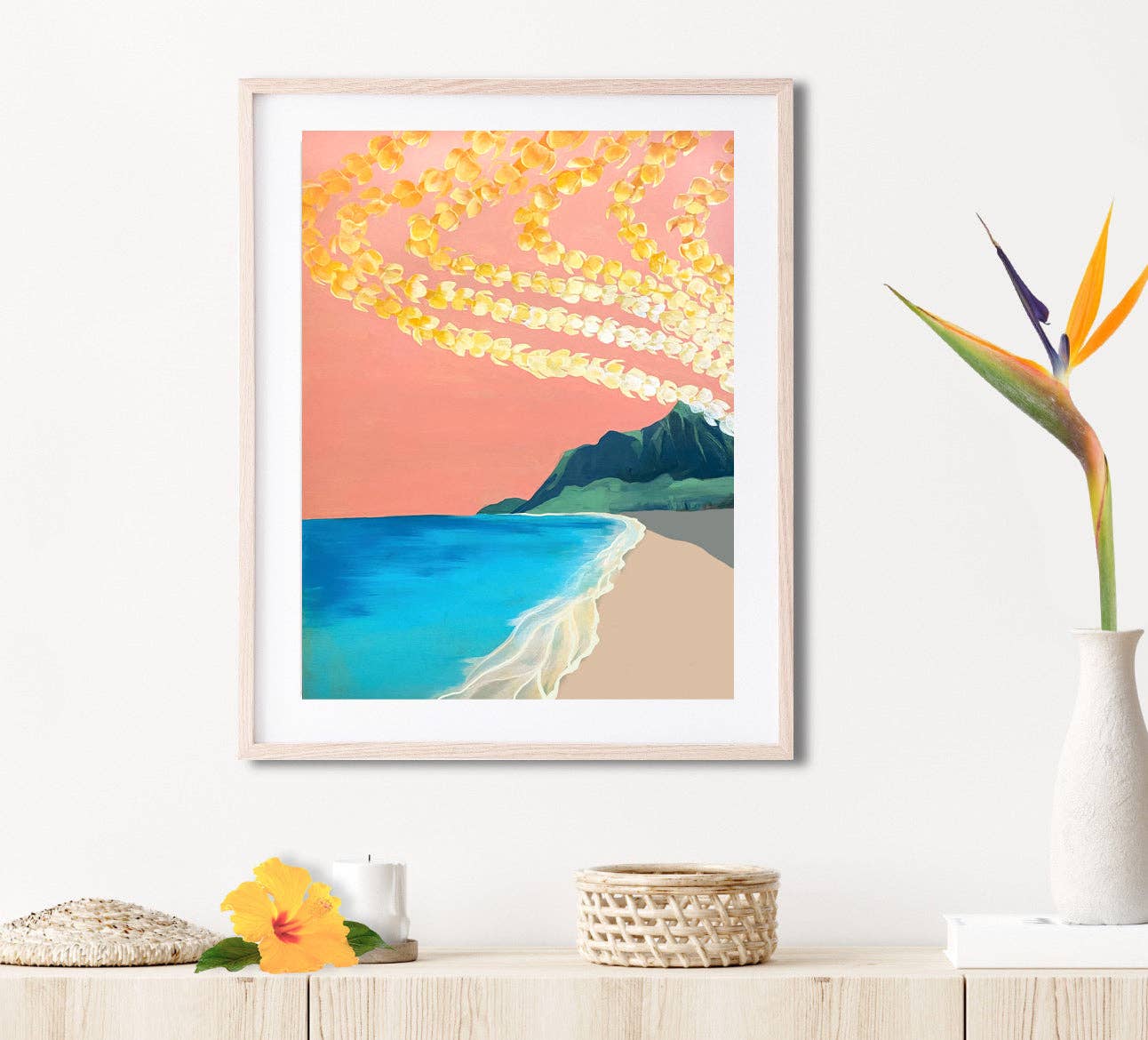 Paradise Now Hawaii Puakenikeni Skies Matted Print