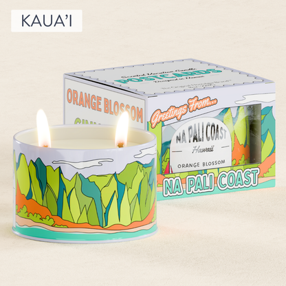 Postcards Na Pali Coast Hawaii Scented Travel Candle
