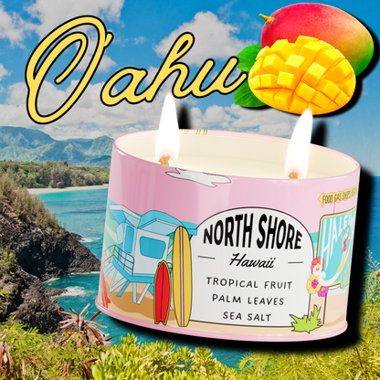 Postcards North Shore Hawaii Travel Candle